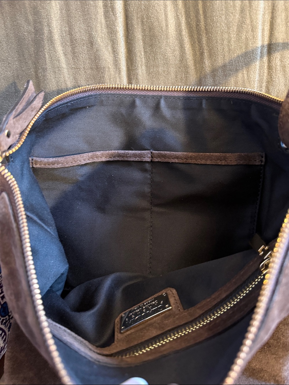 Dark Brown Suede Adjustable Shoulder Bag-Claudia Firenze - Picture 8 of 10